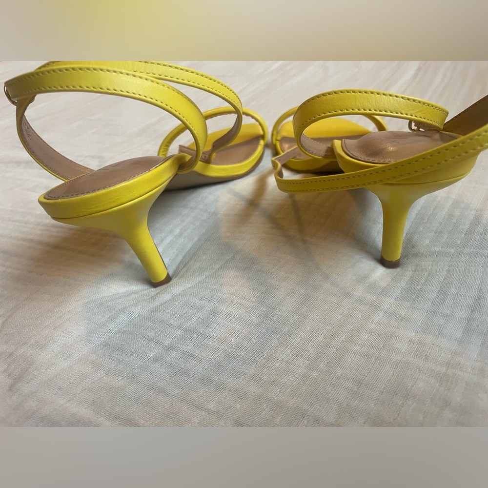 Anthropologie Yellow Heels Sandals - Picture 9 of 12